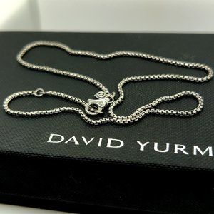 David Yurman Box Chain Round Sterling Silver Adjustable 21" to 22" Necklace